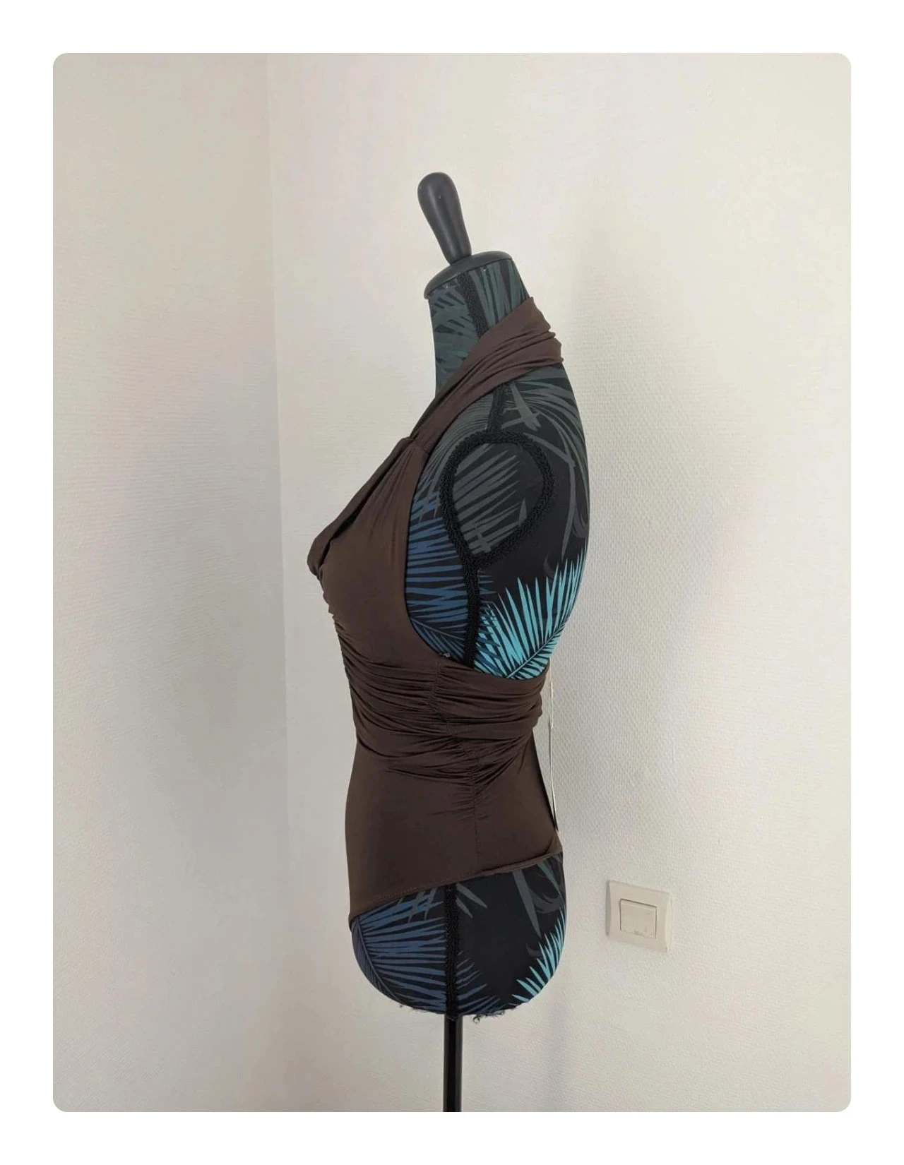 Body Marrón Froncé Col Halterneck Zara - Talla S - Nuevo con etiqueta – photo 2